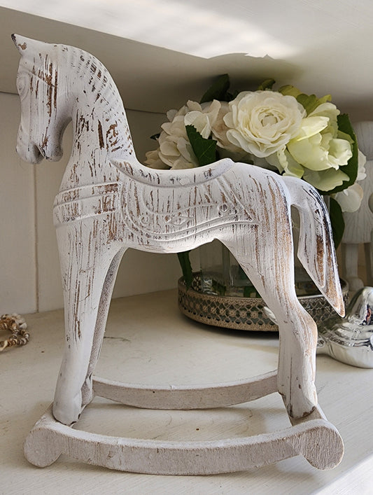 Timber white Rocking horse